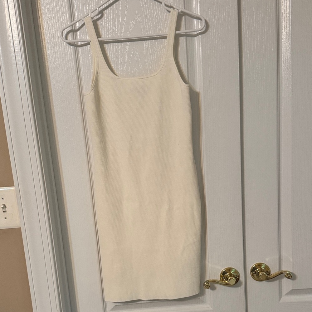 Chic Cream Sleeveless Mini Dress